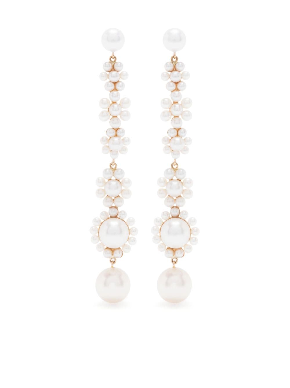 Sophie Bille Brahe 14kt yellow gold Grande Fleur Jeanne pearl drop earrings von Sophie Bille Brahe