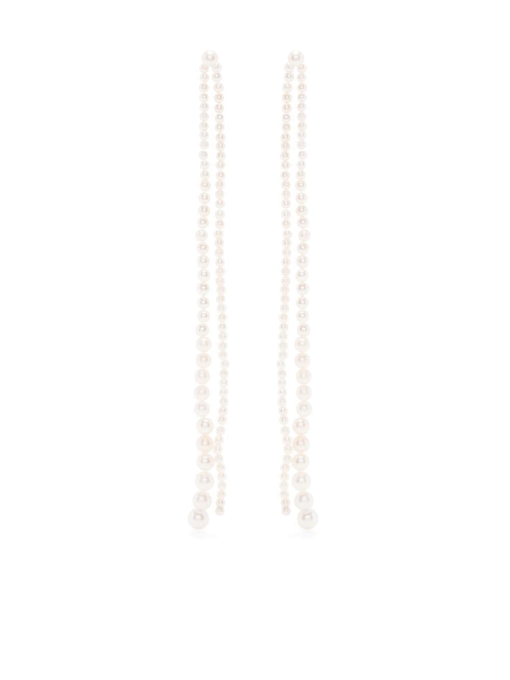 Sophie Bille Brahe 14kt yellow gold Promenade de Perles drop earrings - White von Sophie Bille Brahe