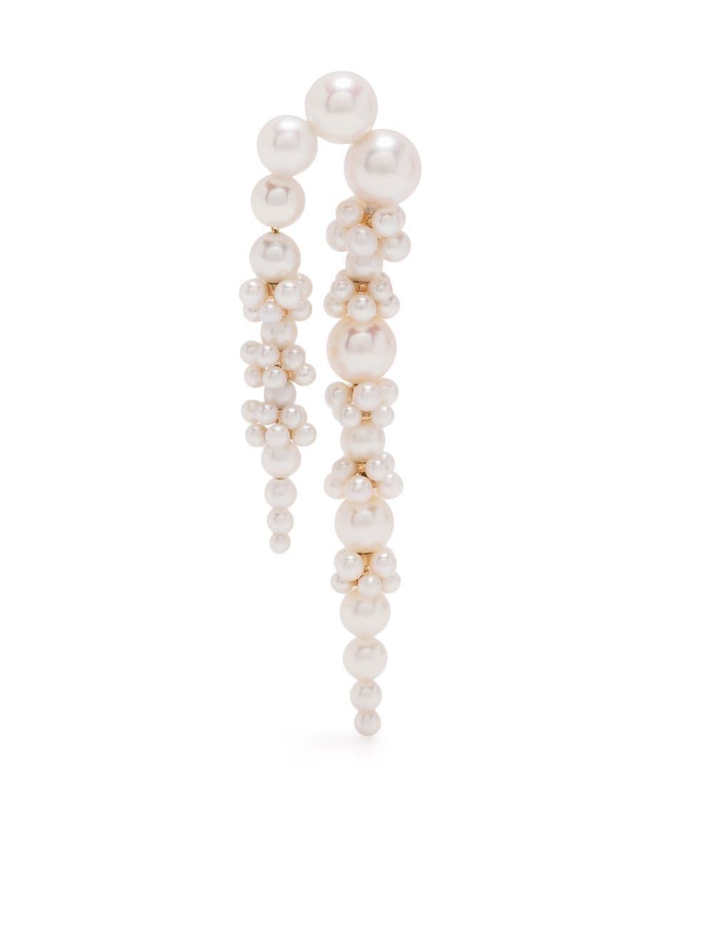 Sophie Bille Brahe 18kt yellow gold Palais de Nuit pearl drop earring - White von Sophie Bille Brahe