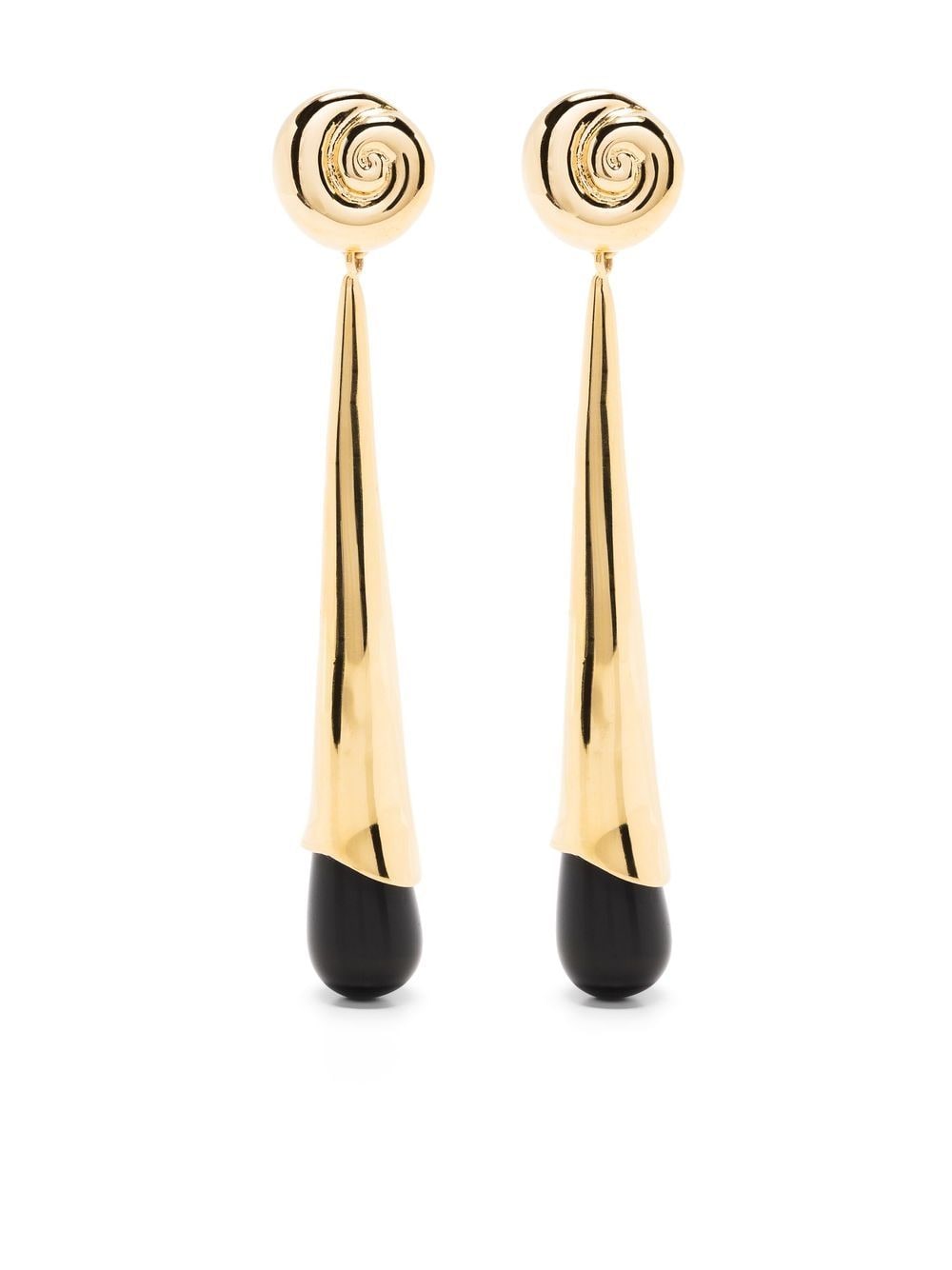 Sophie Buhai Nautilus onyx drop earrings - Black von Sophie Buhai