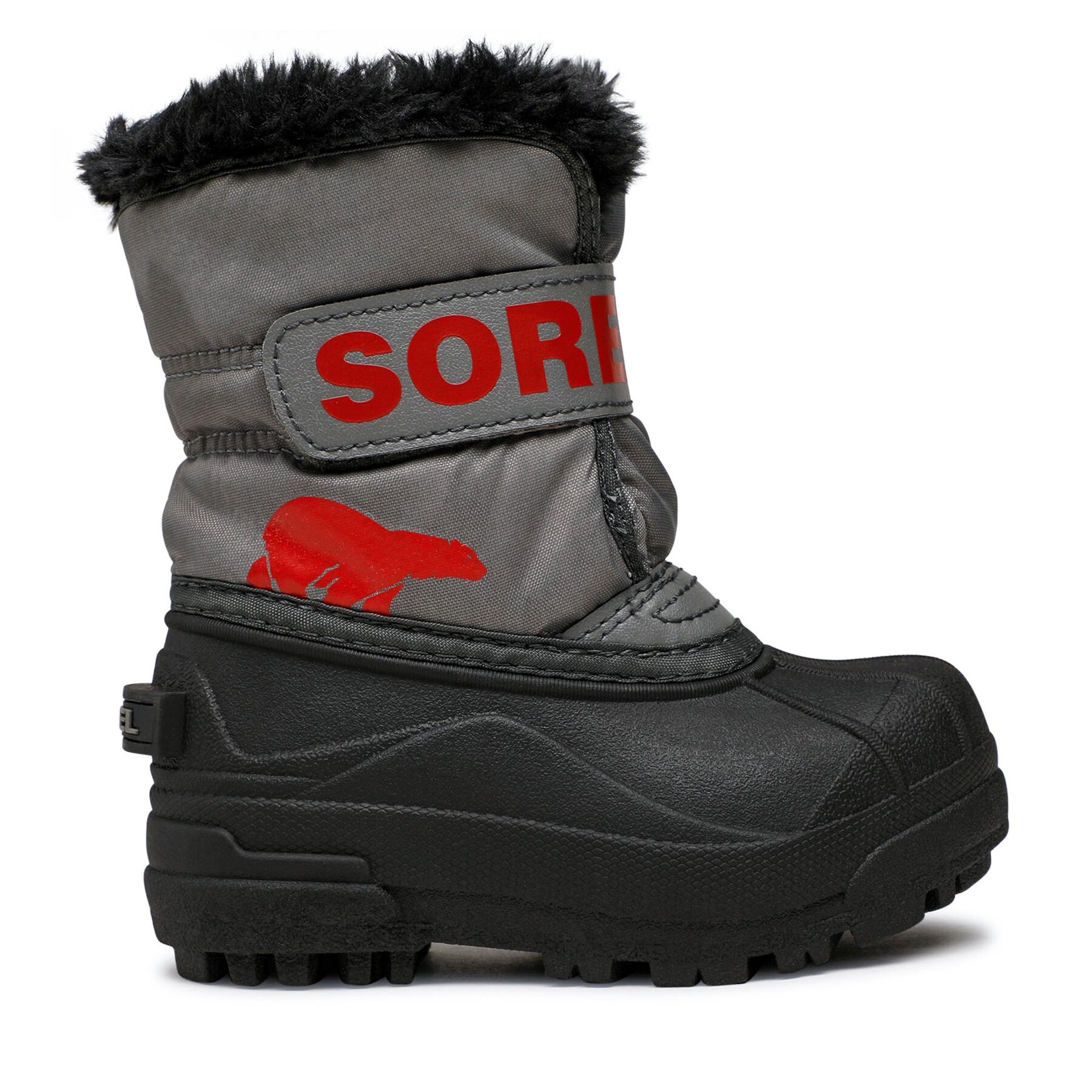 Schneeschuhe Sorel Childrens Snow Commander NC1960-052 Quarry/Cherrybomb von Sorel