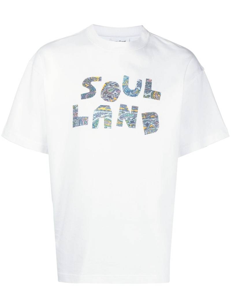 Soulland paisley-logo cotton T-Shirt - White von Soulland