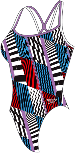 Speedo Allover Digital Starback Swimwear Female Adult - Black, White, W (Grösse: 32/D36) von Speedo