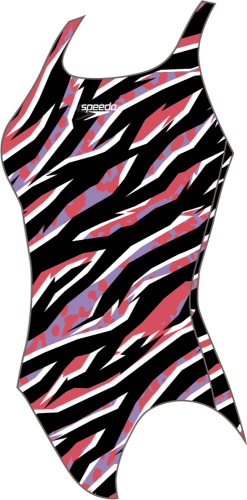 Speedo Allover Medalist Swimwear Female Junior - Black/ Siren Red/ (Grösse: 13-14J/D164) von Speedo
