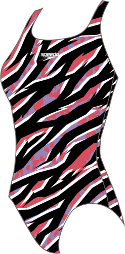 Speedo Allover Medalist Swimwear Female Junior - Black/ Siren Red/ (Grösse: 15-16J/D176) von Speedo