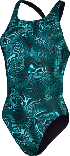 Speedo Badeanzug Allover Digi Powerback Swimwear Female Adult - Night Jungle/Blac (Grösse: 38/D42) von Speedo
