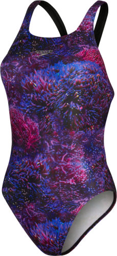 Speedo Badeanzug Allover Digital Leaderback Swimwear Female Adult - Black/Indigo Glow (Grösse: 36/D40) von Speedo