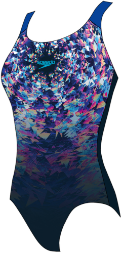 Speedo Badeanzug Digital Placement Splashback Swimwear Female Junior/Kids - True Navy/Cobalt (Grösse: 9-10J/D140) von Speedo