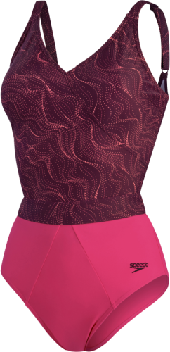 Speedo Badeanzug Evie Printed Shaping Tankini Swimwear Female Adult - Deep Plum/Cherry/ (Grösse: 32/D36) von Speedo