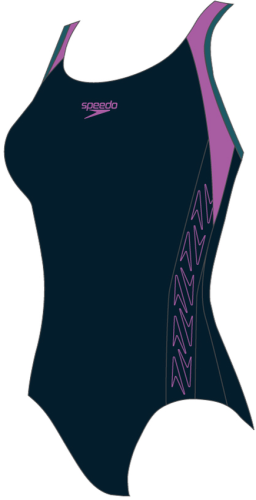 Speedo Badeanzug HyperBoom Flyback Swimwear Female Adult - True Navy/Orchid (Grösse: 32/D36) von Speedo