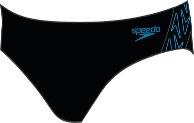 Speedo Badehose Hyper Boom Splice 7cm Brief Swimwear Male Adult - Black/Bolt (Grösse: 42) von Speedo