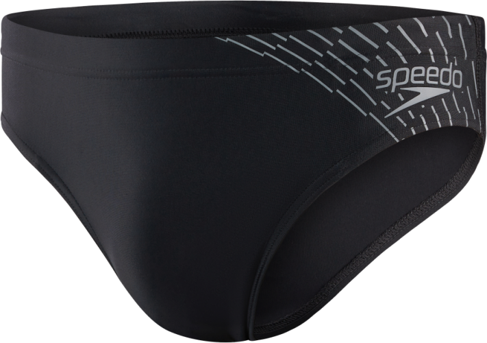 Speedo Badehose Medley Logo 7cm Brief Swimwear Male Adult - Black/Ardesia (Grösse: 34) von Speedo