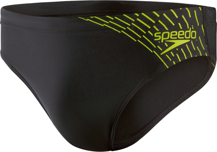 Speedo Badehose Medley Logo 7cm Brief Swimwear Male Adult - Black/Atomic Lime (Grösse: 38) von Speedo