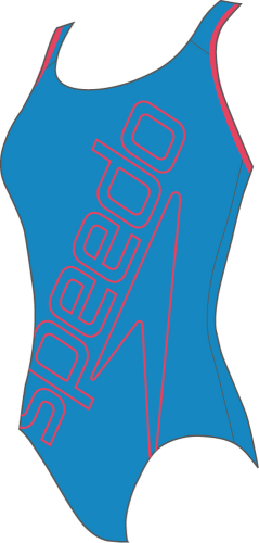 Speedo Boom Logo Placement Flyback Swimwear Female Junior - Pool/Siren Red (Grösse: 5-6J/D116) von Speedo
