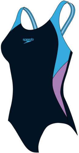 Speedo Colourblock Splice Muscleback Swimwear Female Adult - Black / Sweet P (Grösse: 32/D36) von Speedo