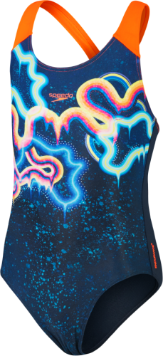 Speedo Digital Placement Splashback Swimwear Female Junior/Kids - True Navy/Volcani (Grösse: 7-8J/D128) von Speedo