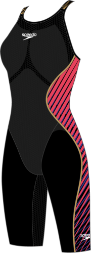 Speedo Badeanzug Fastskin LZR Pure Intent Openb Race Female - Black/Phoenix Red (Grösse: 24) von Speedo