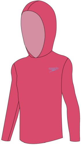 Speedo Hooded Long Sleeve Unisex Rash Textil Unisex Junior/Kids (6-16) - Raspberry Fill/Mi (Grösse: 7-8J/D128) von Speedo