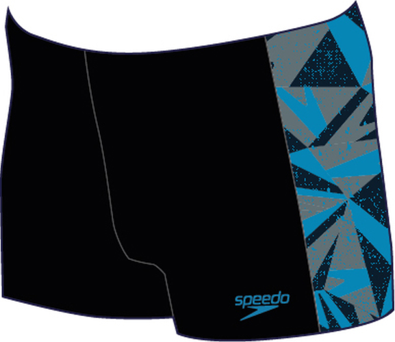 Speedo Hyper Boom Panel Aquashort Swimwear Male Junior/Kids (6-16) - Black/Bolt/Dove G (Grösse: 7-8J/D128) von Speedo