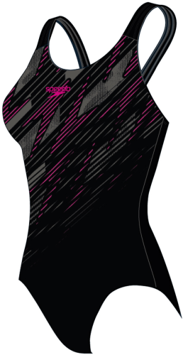 Speedo HyperBoom Placement Muscleback Swimwear Female Adult - Black / Electri (Grösse: 38/D42) von Speedo