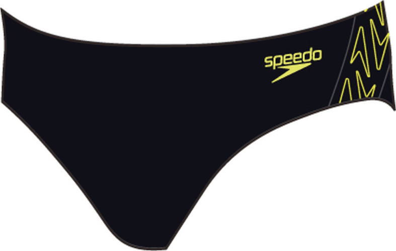 Speedo Hyperboom Splice Brief Swimwear Male Adult - Black, Lemon Dr (Grösse: 32) von Speedo
