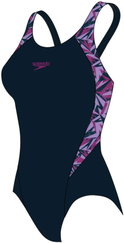 Speedo Hyperboom Splice Muscleback Swimwear Female Adult - True Navy/Berry/M (Grösse: 32"/D36) (69,00 CHF / Stck.) von Speedo