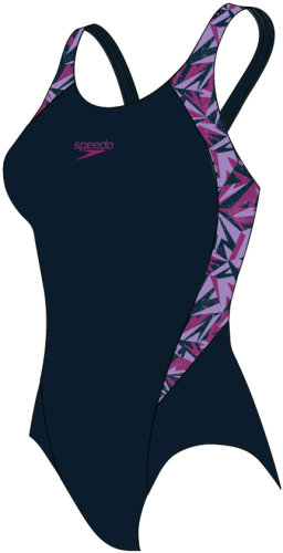 Speedo Hyperboom Splice Muscleback Swimwear Female Adult - True Navy/Berry/M (Grösse: 32/D36) von Speedo