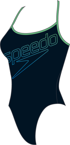 Speedo Hyperboom Turnback Swimwear Female Adult - True Navy/Fake Gr (Grösse: 28/D32) von Speedo