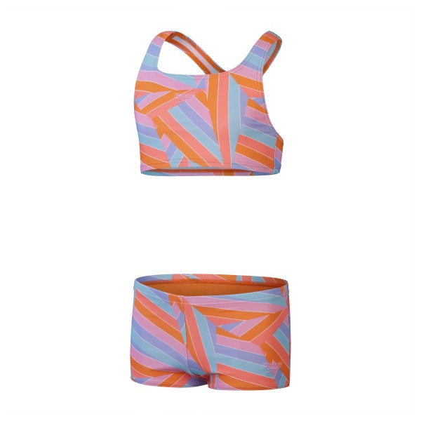 Speedo - Kid's Allover 2 Piece Boyleg Short - Bikini Gr 116;128;140;152;164;176 blau;lila von Speedo