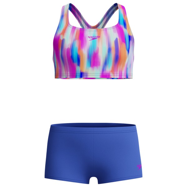 Speedo - Kid's Allover 2 Piece Boyleg Short - Bikini Gr 128 blau von Speedo