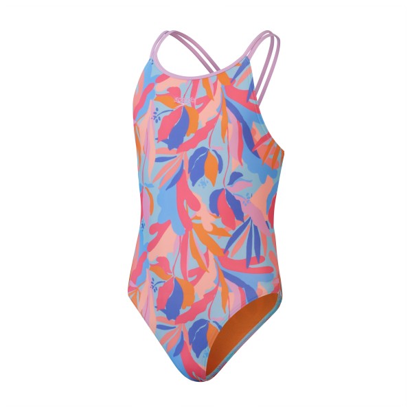 Speedo - Kid's Printed Twinstrap - Badeanzug Gr 5-6 Years rosa von Speedo