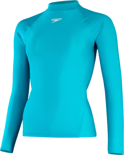 Speedo Long Sleeve Rash Top Textil Female Adult - Aquarium (Grösse: XS) von Speedo