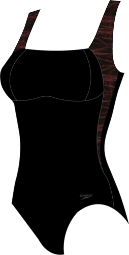Speedo LunaLustre Printed Shaping 1PC Swimwear Female Adult - Black/Magenta (Grösse: 34/D38) von Speedo