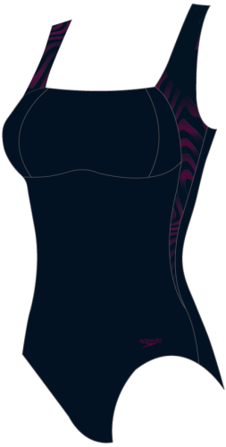 Speedo LunaLustre Printed Shaping 1PC Swimwear Female Adult - True Navy/Deep Pl (Grösse: 42/D46) von Speedo