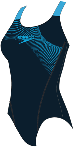 Speedo Medley Logo 1 Piece Swimwear Female Adult - True Navy / Pic (Grösse: 36/D40) von Speedo