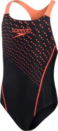 Speedo Medley Logo Medalist Swimwear Female Junior - Black/Siren Red (Grösse: 13-14J/D164) von Speedo