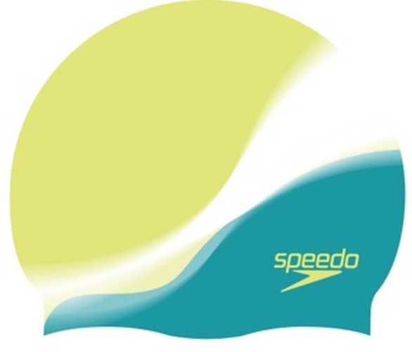 Speedo Multi Colour Silicone Cap Swim Caps Junior - Spritz/White/Aqua von Speedo