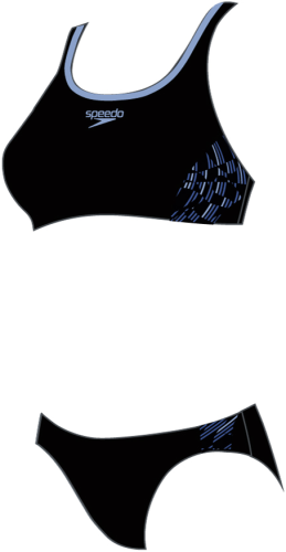 Speedo Placement 2 Piece Swimwear Female Adult - Black / True Co (Grösse: 30/D34) von Speedo