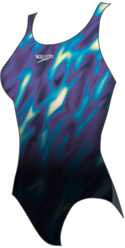 Speedo Placement Digital Powerback Swimwear Female Adult - Black/Chroma Blue (Grösse: 40/D44) von Speedo