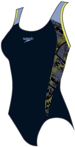 Speedo Placement Laneback Swimwear Female Adult - True Navy / Cur (Grösse: 36/D40) von Speedo
