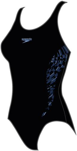 Speedo Placement Muscleback Swimwear Female Adult - Black / True Co (Grösse: 40/D44) von Speedo