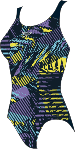 Speedo Placement Powerback Swimwear Female Adult - True Navy/Ultravi (Grösse: 32/D36) von Speedo