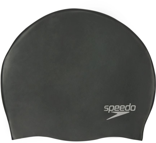 Speedo Plain Moulded Silicone Cap Swim Caps Adults - Black von Speedo