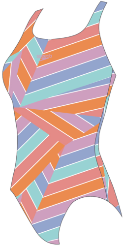 Speedo Printed Medalist Swimwear Female Junior/Kids - Pumpkin Spice, (Grösse: 15-16J/D176) von Speedo
