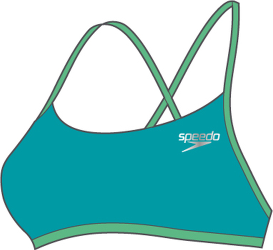 Speedo Solid Tie-Back Crop Top Swimwear Female Adult - Aquarium/Fake Gre (Grösse: 28/D32) von Speedo