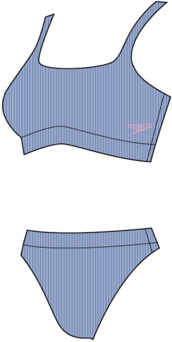 Speedo Textured Deep U-Back 2PC Swimwear Female Adult - Curious Blue (Grösse: 36/D40) von Speedo