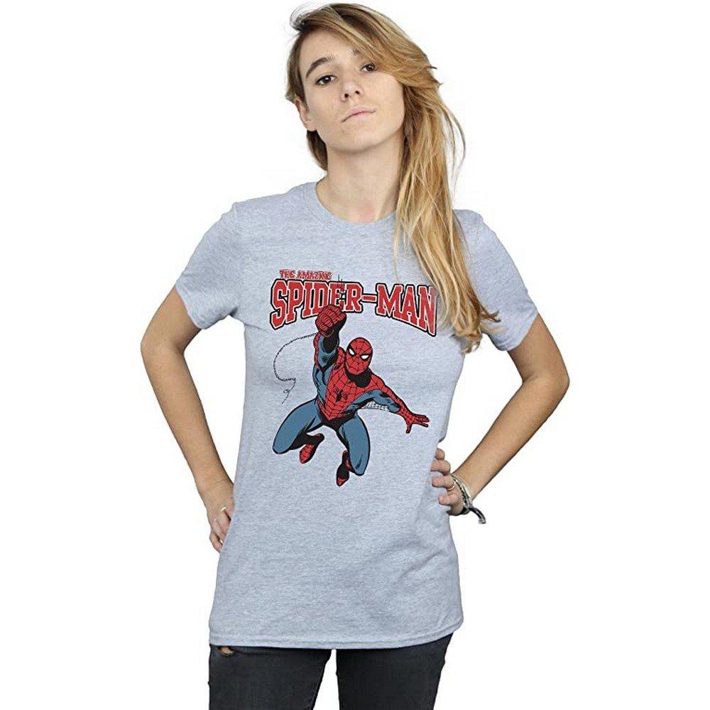 Leap Tshirt Damen Grau S von Spider-Man