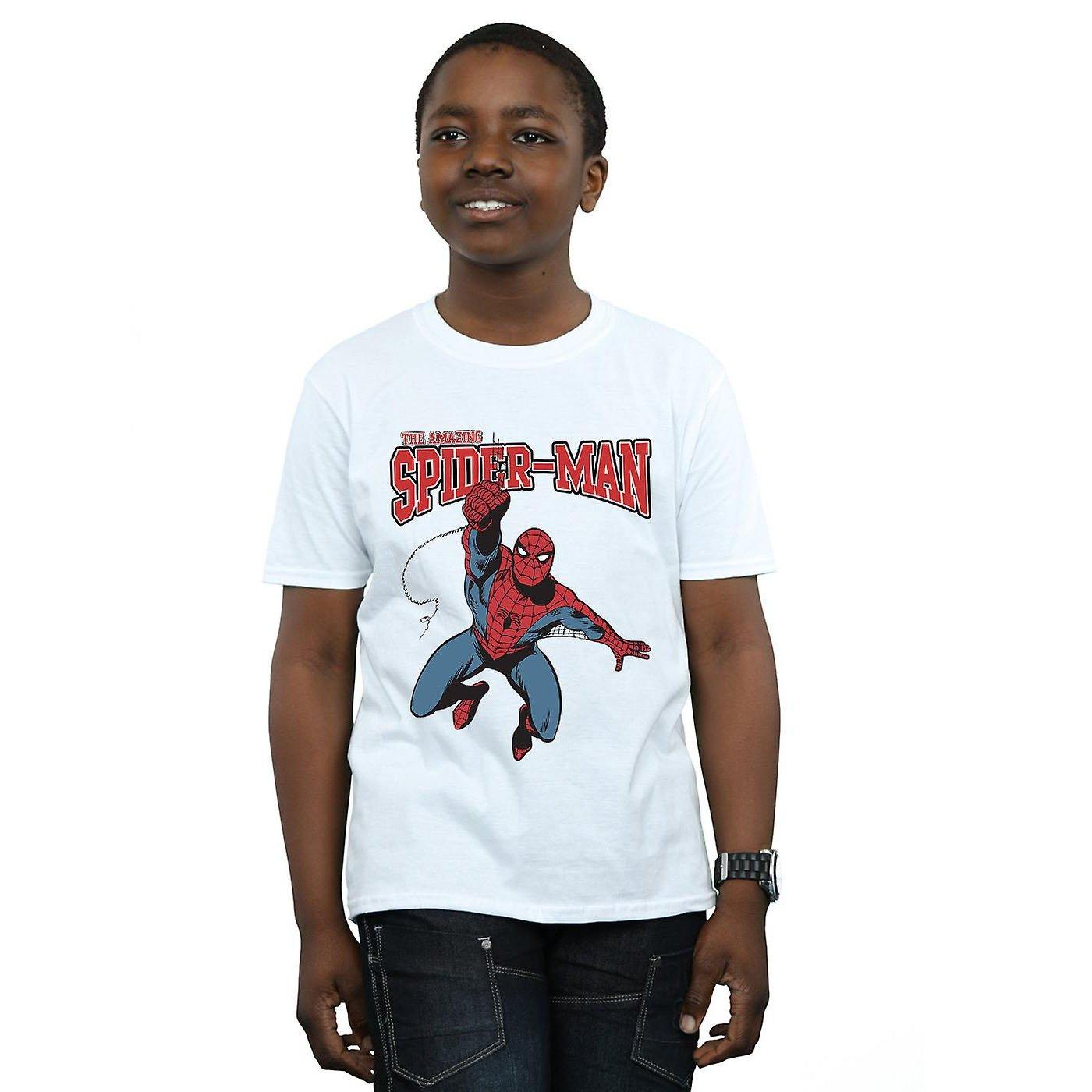 Leap Tshirt Jungen Weiss 128 von Spider-Man