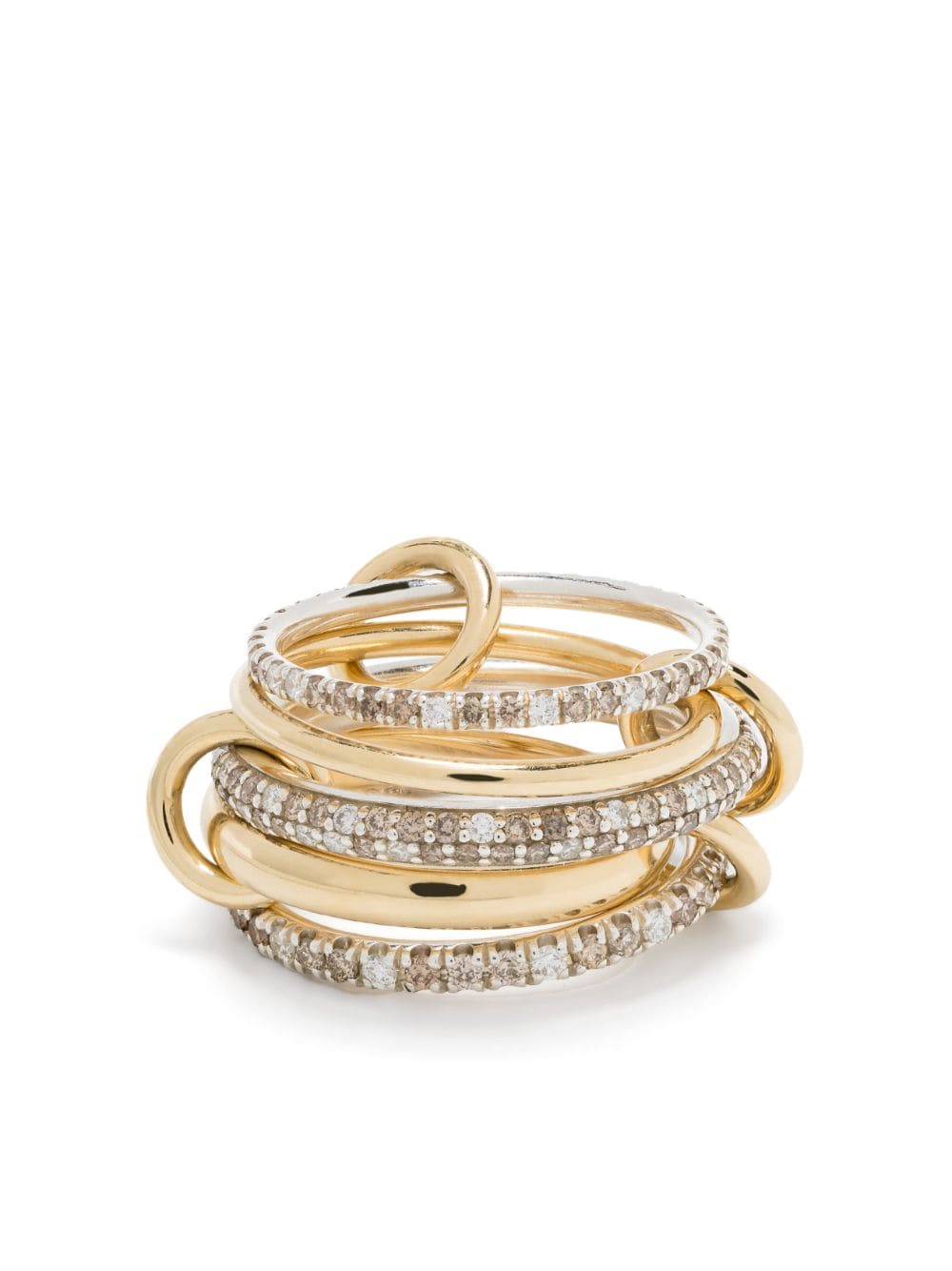 Spinelli Kilcollin 18k yellow gold and sterling silver Leo diamond ring von Spinelli Kilcollin