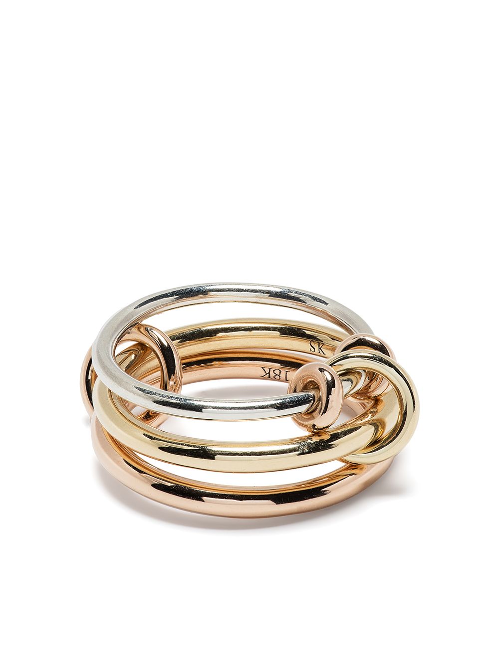 Spinelli Kilcollin 18kt gold and sterling silver Raneth three link ring von Spinelli Kilcollin